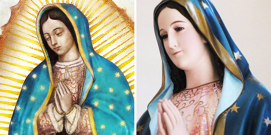 Estatua de la virgen de Guadalupe