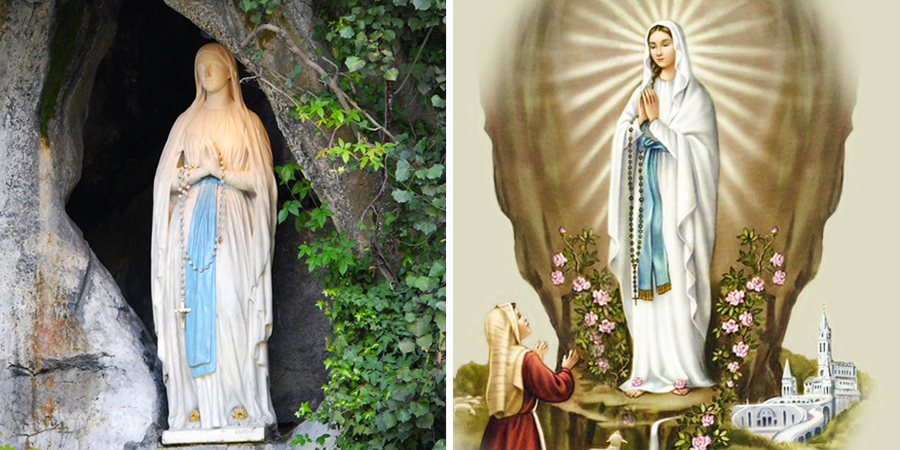 Estatua de la virgen de Lourdes