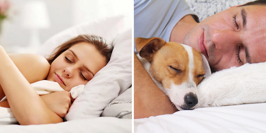 Personas durmiendo con su mascota