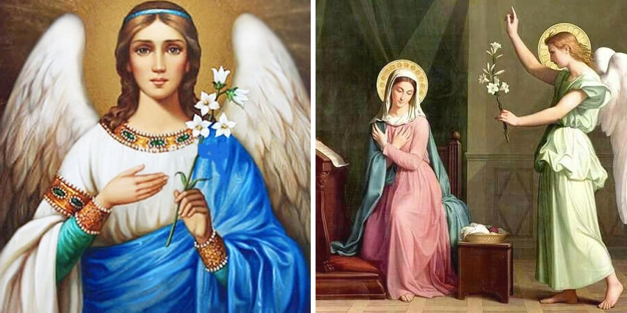 San Gabriel y la Virgen María